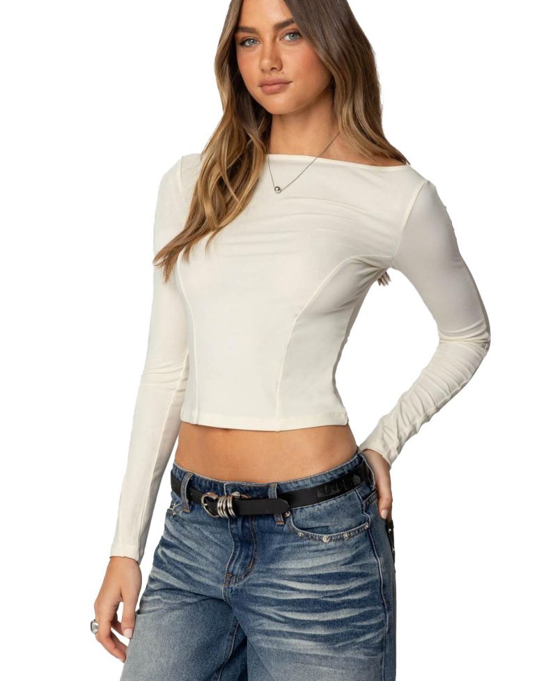Women's Nikola Ribbed Boat Neck Top