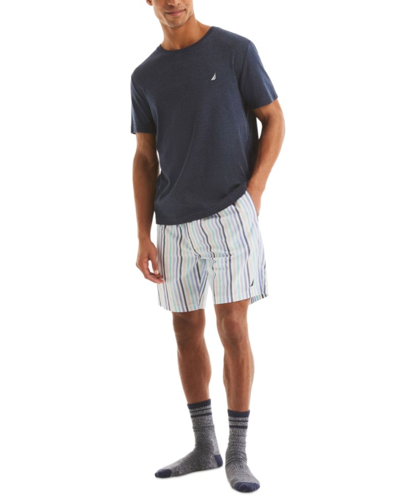 Men's Elastic Waistband Woven Pajama Shorts