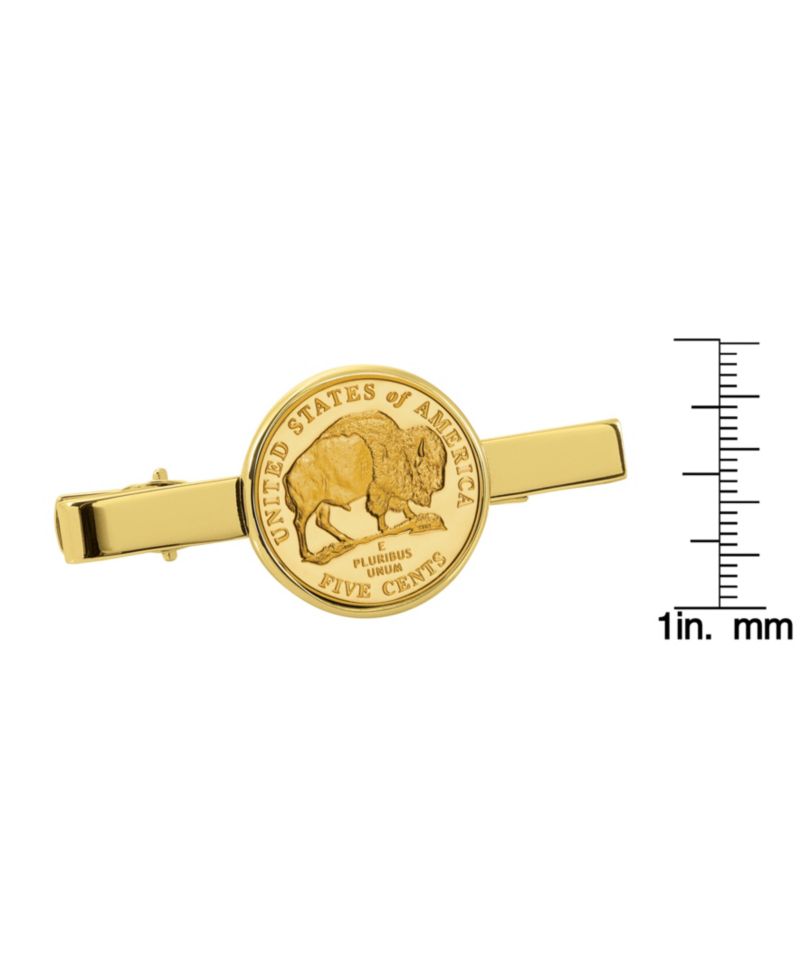 Gold-Layered Westward Journey Bison Nickel Coin Tie Clip