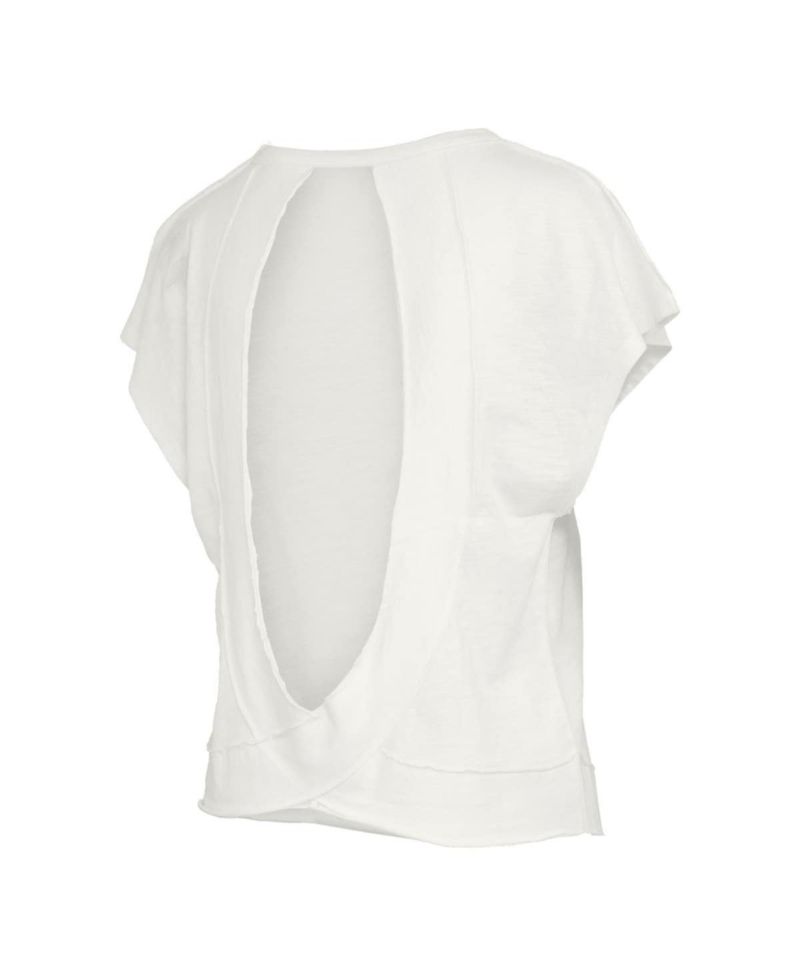 Women's White Oregon Ducks Nelson Movement Open Back Slub T-Shirt