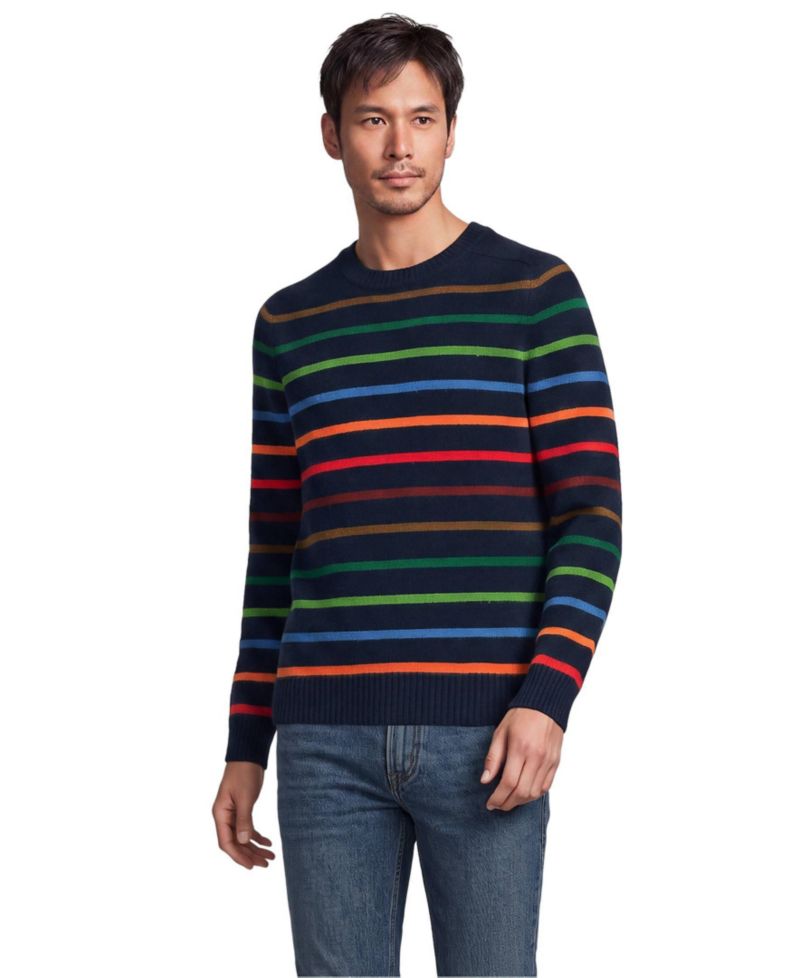 Men's Long Sleeve Fuzzy Crewneck Sweater