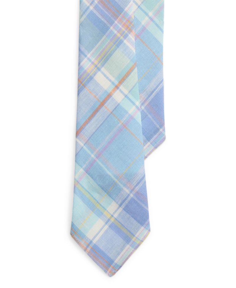 Men's Vintage-Inspired Plaid Linen Tie