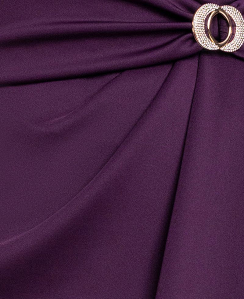 Plus Size Asymmetrical Off-The-Shoulder Gown Dress