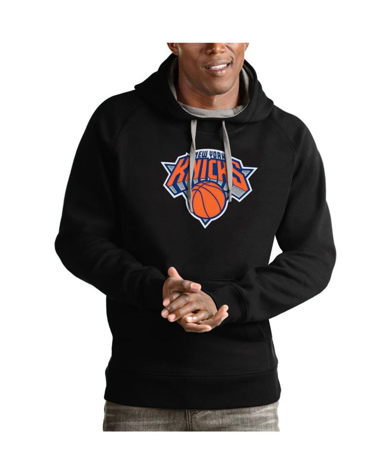 Men's Black New York Knicks Team Logo Victory Pullover Hoodie
