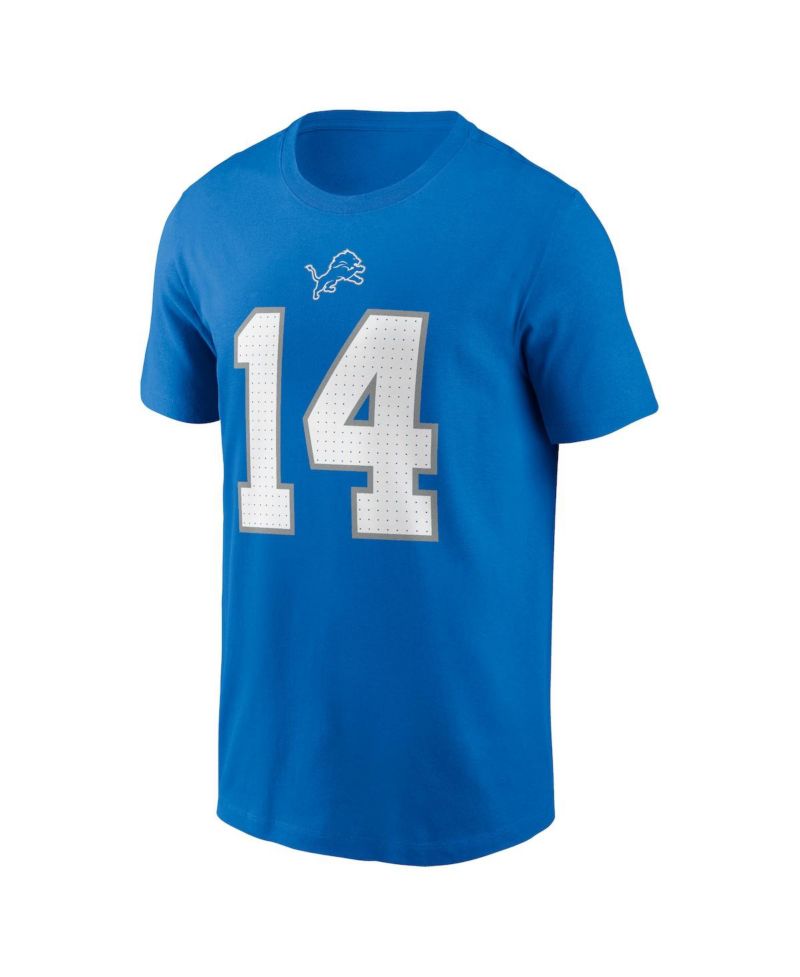 Nike Men's Amon-Ra St. Brown Blue Detroit Lions Name & Number T-Shirt