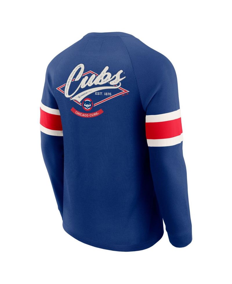 Men's Darius Rucker Collection by Fanatics Royal Chicago Cubs Waffle-Knit Raglan Long Sleeve Henley T-Shirt