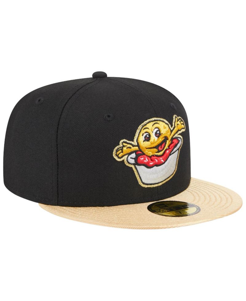 Men's Black Akron RubberDucks Theme Nights Akron Sauerkraut Balls 59FIFTY Fitted Hat