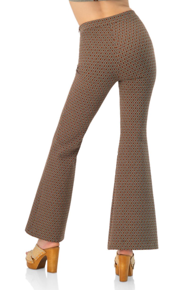 Women's Geometric Jacquard Flared Pants