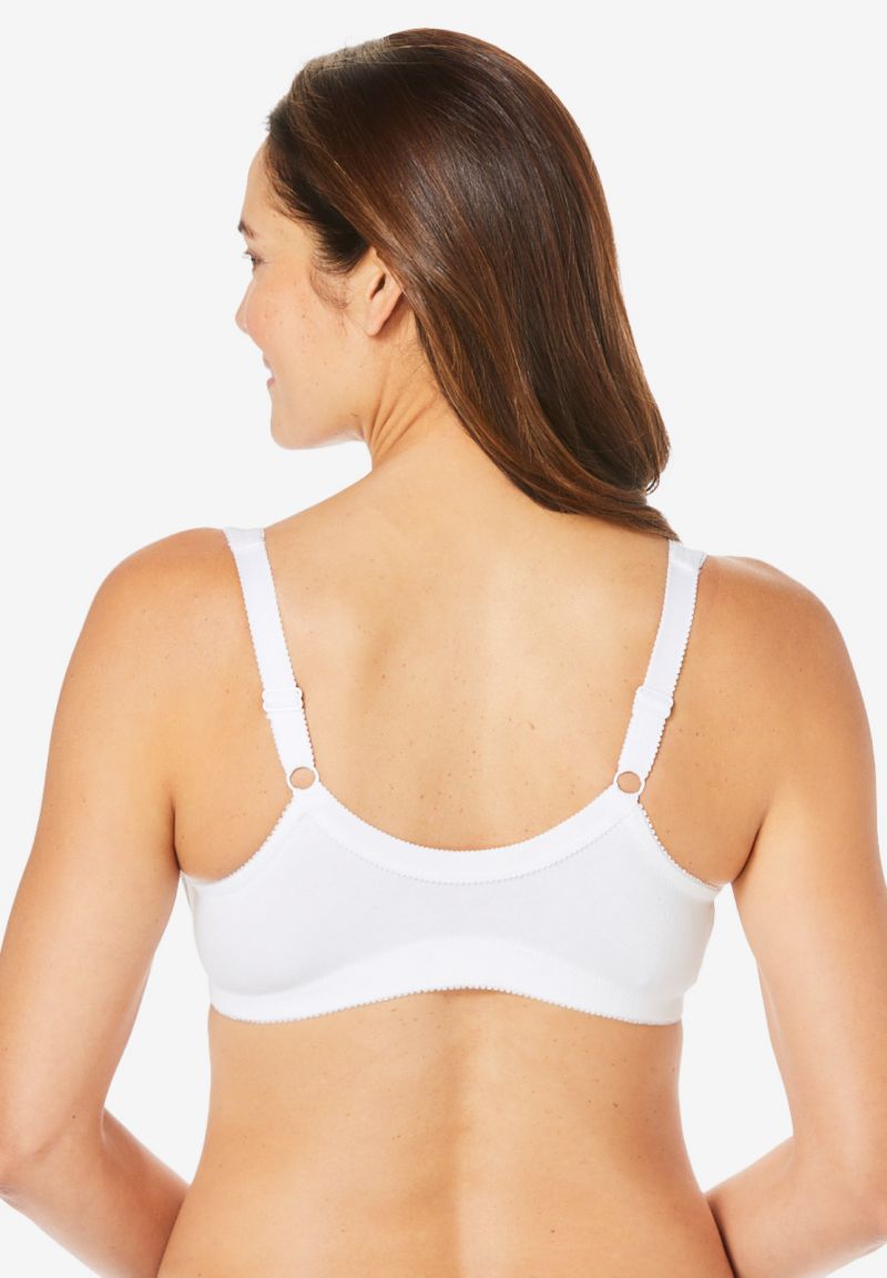Women's 3-Pack Front-Close Cotton Wireless Bra