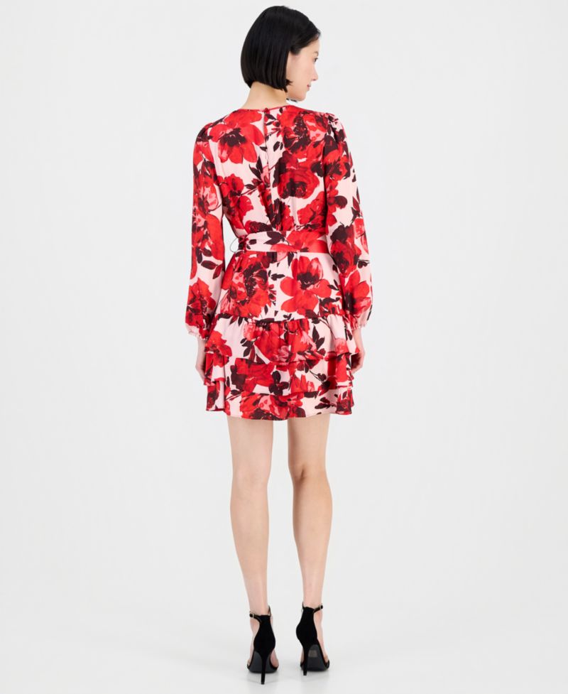 Women's Belted Tiered Dress