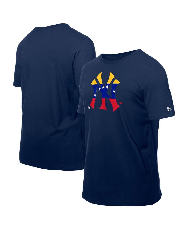 Men's Navy New York Yankees Venezuelan Flag Logo T-Shirt