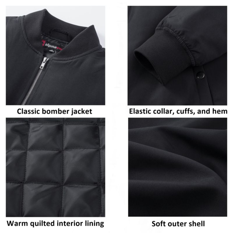 Men's Damon Bomber Jacket | Warm Quilted Flight Jacket with Pockets – Stylish Windbreaker for Casual & Layering | Versatile Outerwear