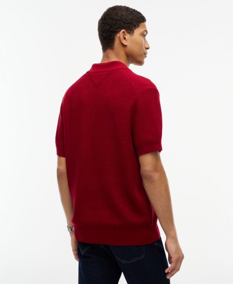 Men's Pima Cotton-Blend Cashmere Regular-Fit Ribbed Cuffs and Hem Polo Shirt