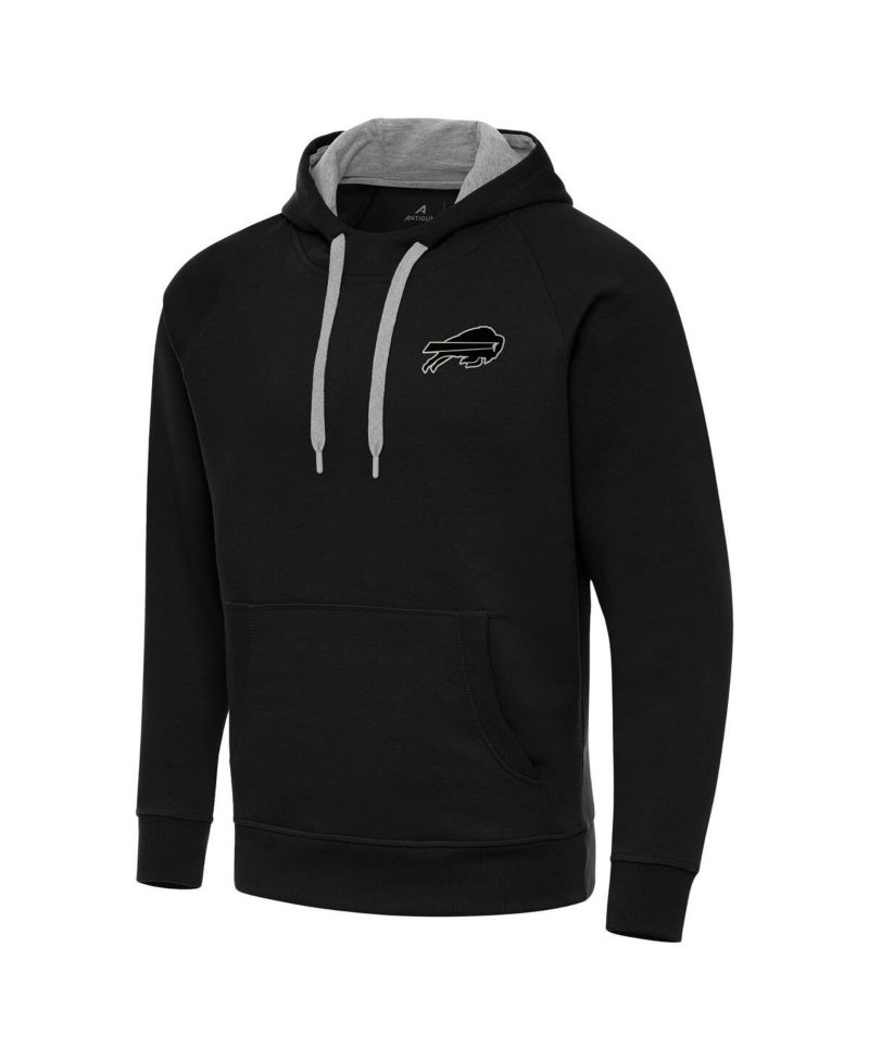Men's Black Buffalo Bills Brushed Carbon Victory Pullover Hoodie