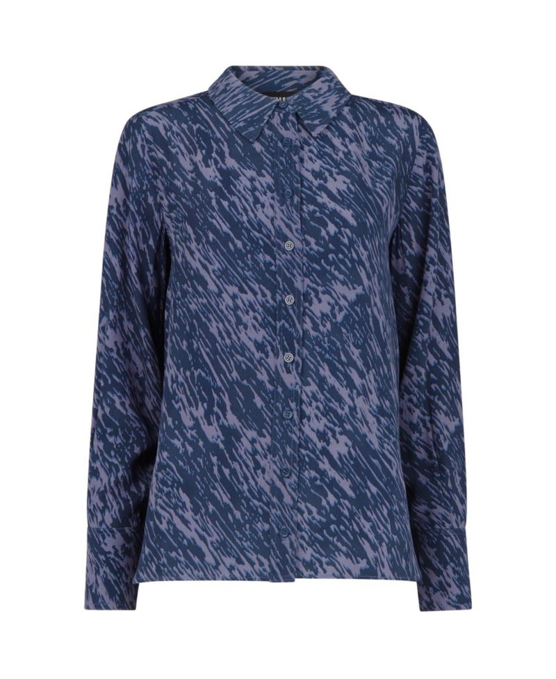 Women's Abstract Marks Collared Shirt