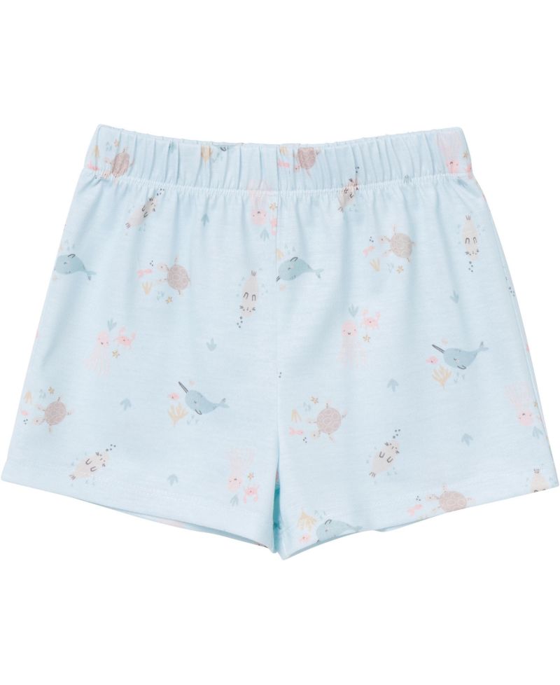 Baby Girls 2-Piece Button Up Pajama Shorts Set