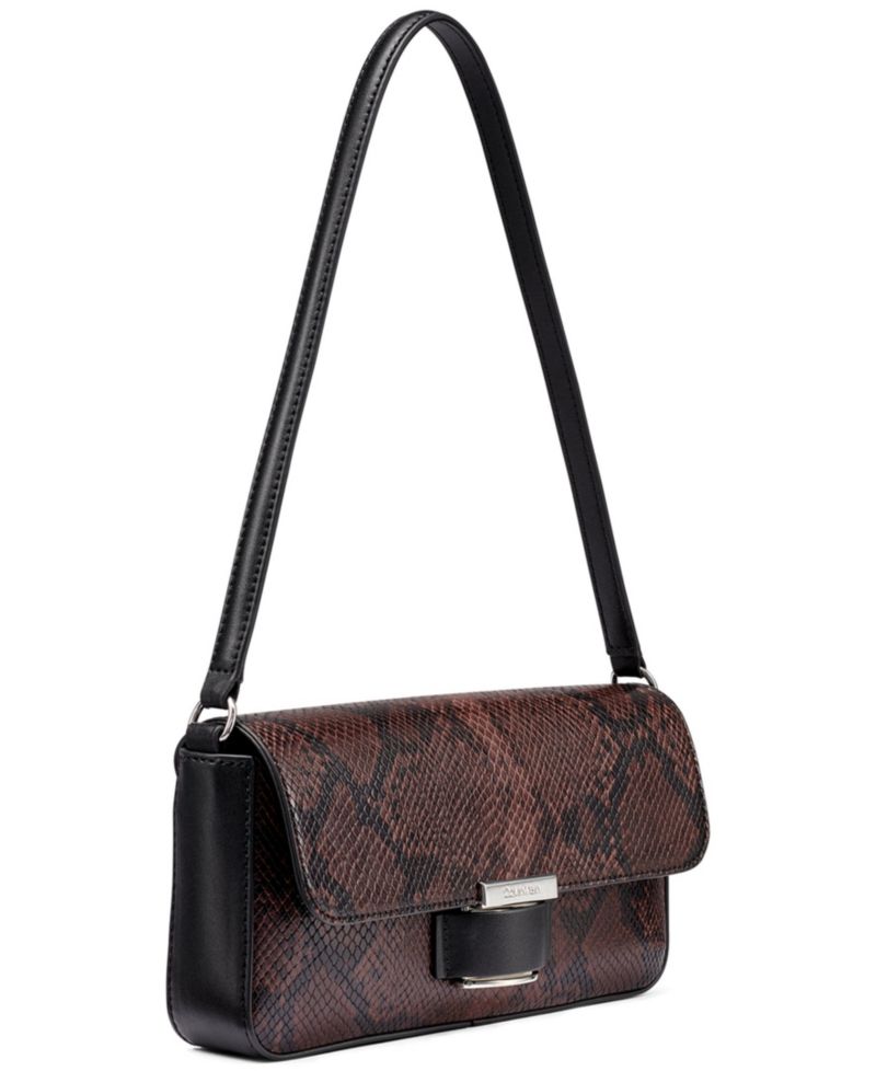 Ingrid Snakeskin Faux Leather Small Shoulder Handbag