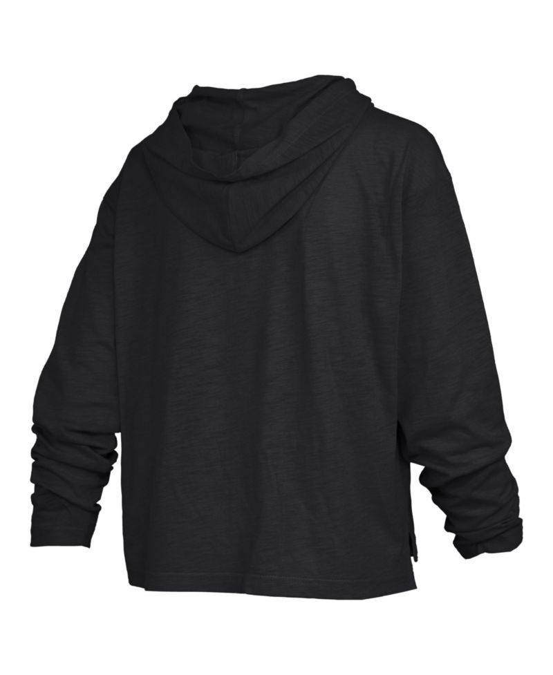 Women's Black Missouri Tigers Castillo Slub Waist Length Long Sleeve Hooded T-Shirt