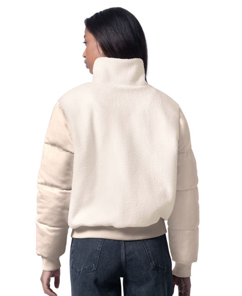 Women's Cream Dallas Cowboys Cheerleader Sherpa Full-Zip Jacket