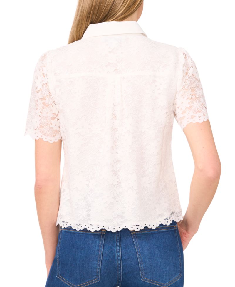 Women's Lace Short-Sleeve Shirt