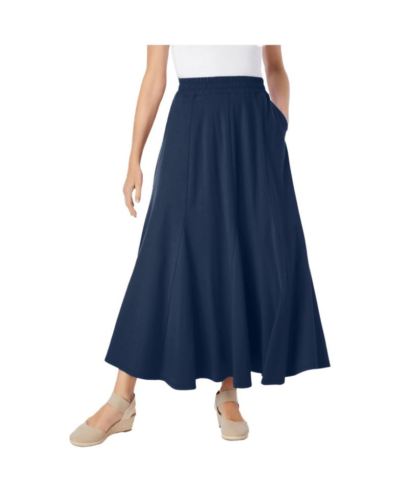 Plus Size Within Wide Elastic Waist Skirt