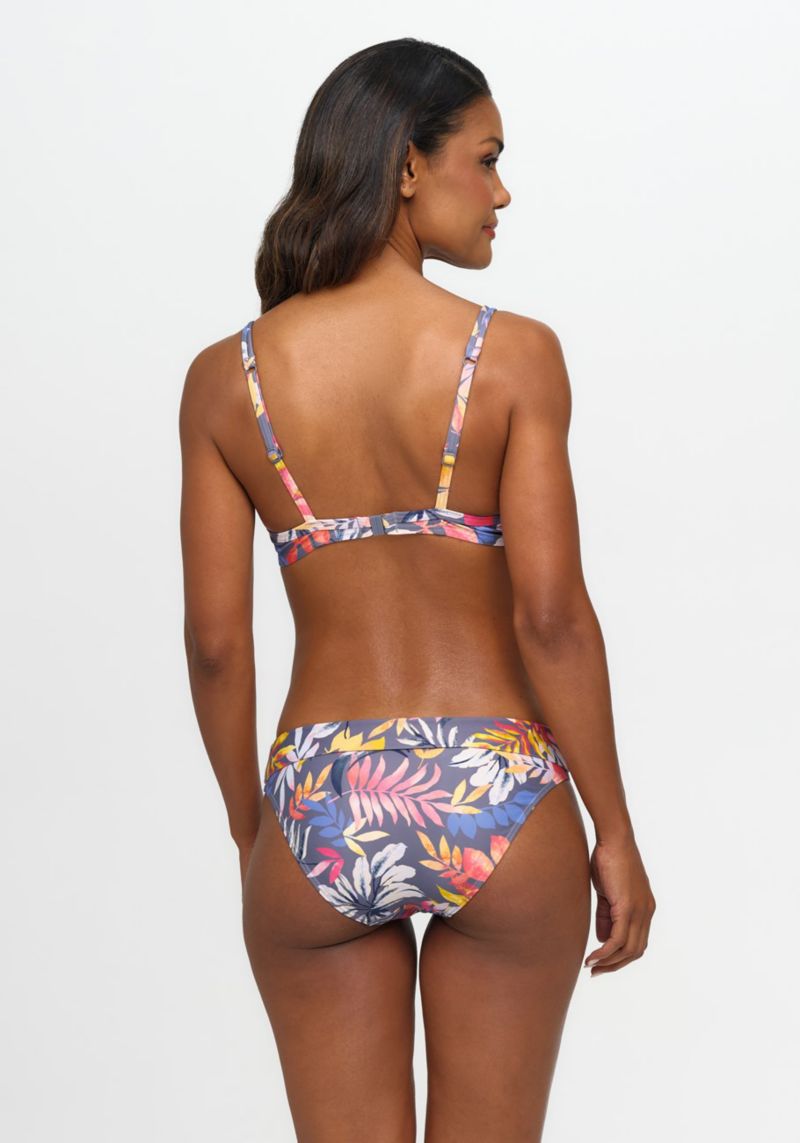 Women's Tropical Print Removable Pads Underwire Bikini Top