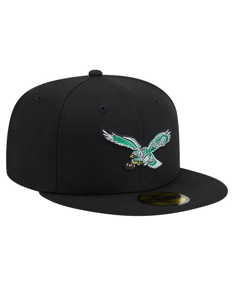 Men's Black Philadelphia Eagles 59FIFTY Fitted Hat