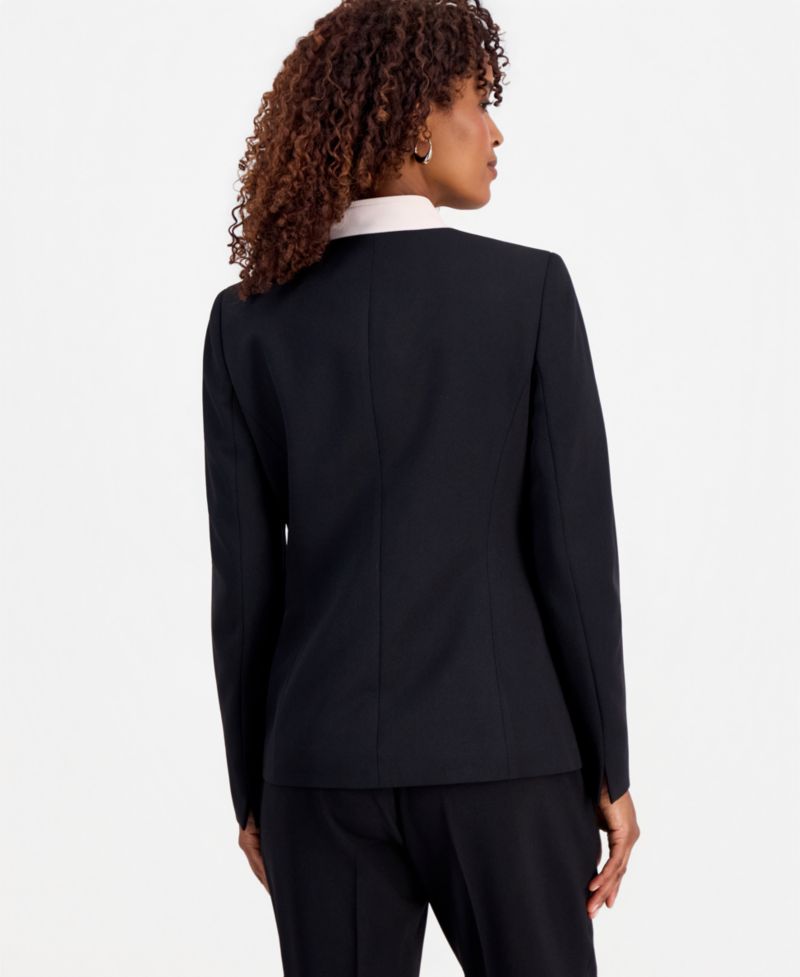 Women's One-Button Inverted-Collar Blazer