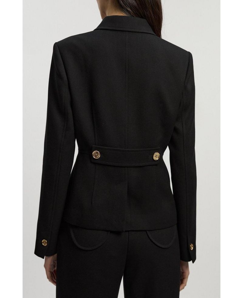 Women's Textured Compact Stretch Tailored Blazer