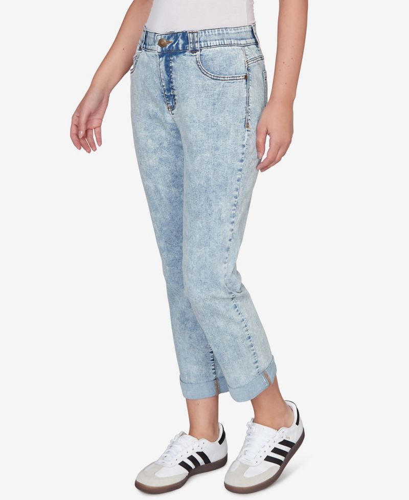 Plus Size Comfort Waist Stretch Denim Girlfriend Jeans