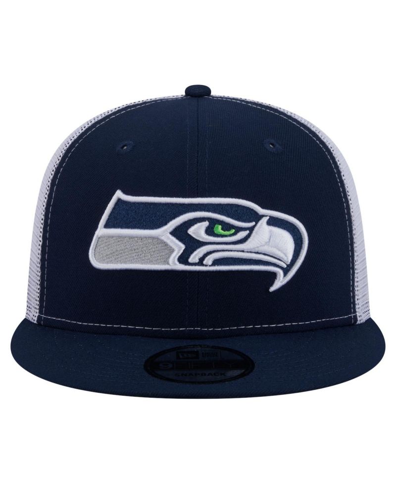 Men's College Navy Seattle Seahawks Core Team 9FIFTY Trucker Snapback Hat