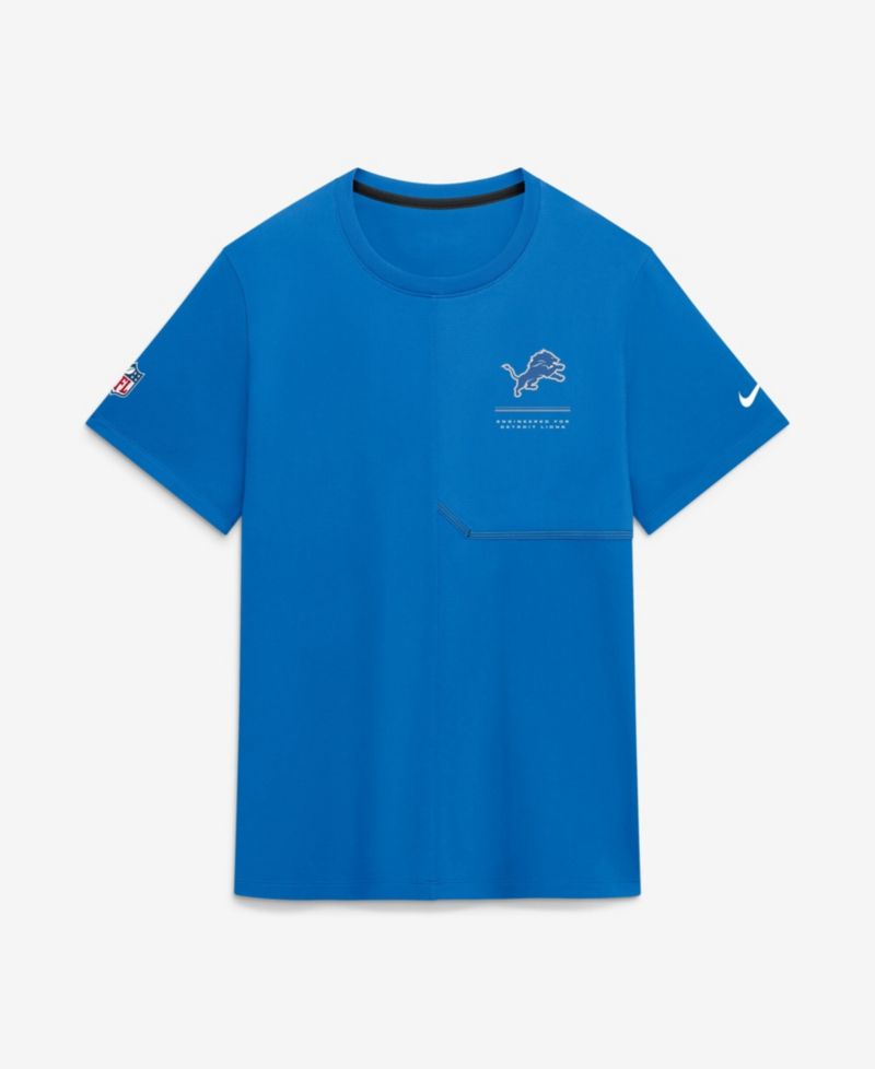 Men's Blue Detroit Lions Sideline UV Dri-FIT Coaches Shirt