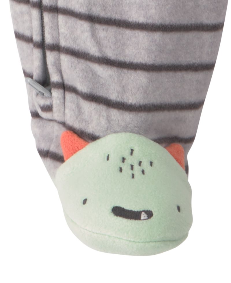 Baby Boys' Monster Striped Fleece 2-Way Zip Sleep & Play