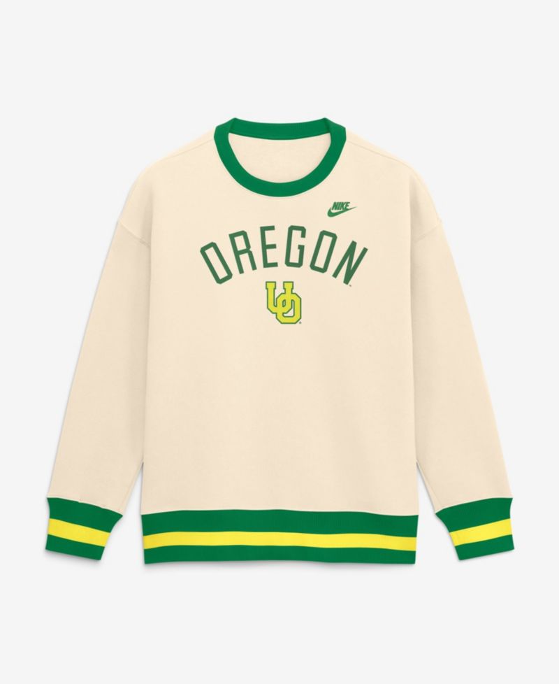 Women's Natural Oregon Ducks Oversized Legacy Arch Phoenix Sweatshirt