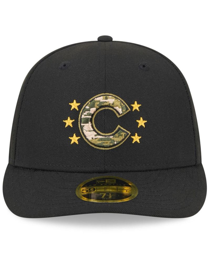 Men's Black Chicago Cubs 2024 Armed Forces Day Low Profile 59FIFTY Fitted Hat
