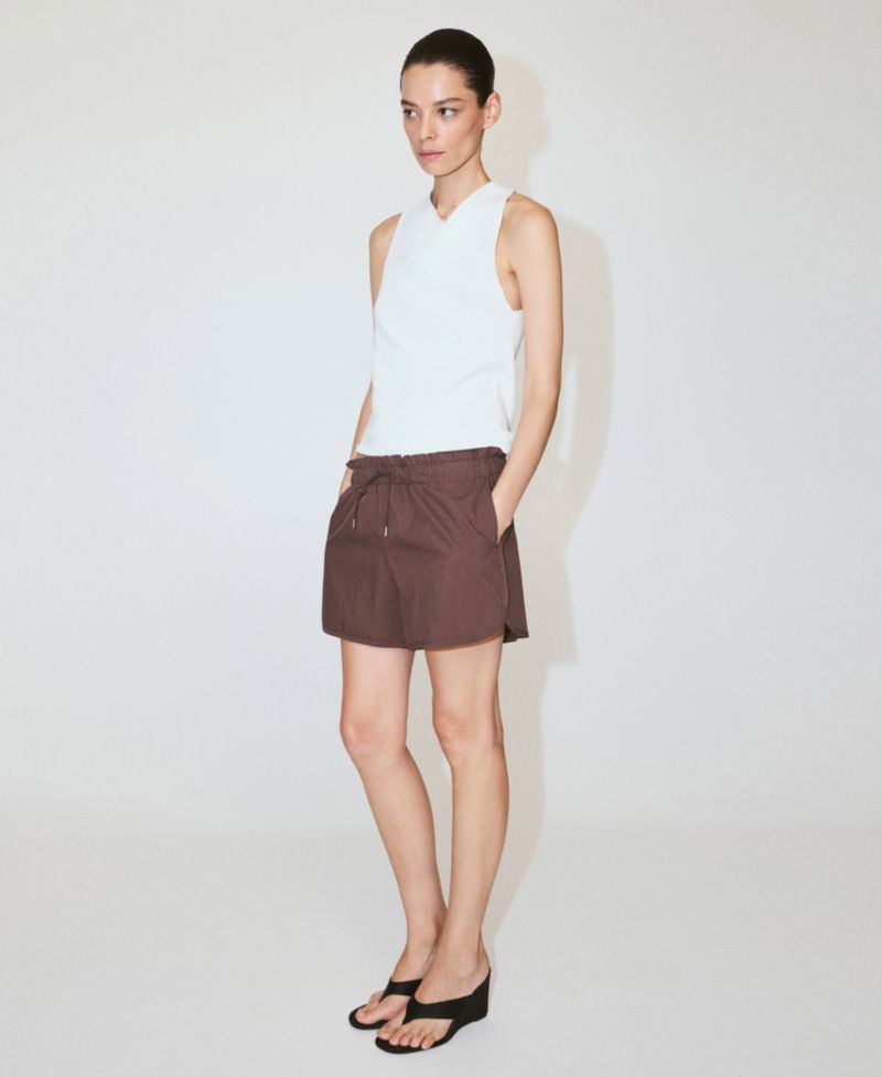 Women's Ruched Waist Straight Shorts
