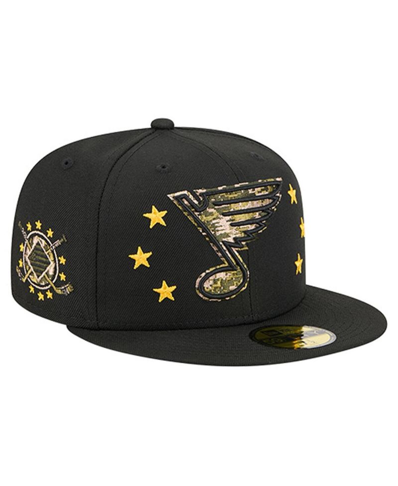 Men's Black St. Louis Blues Military Appreciation Digital Camo Stars 59FIFTY Fitted Hat