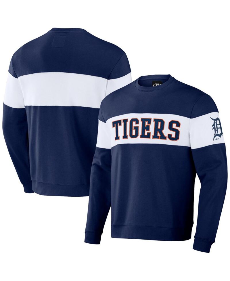 Men's Darius Rucker Collection by Navy Detroit Tigers Stripe Pullover Sweatshirt