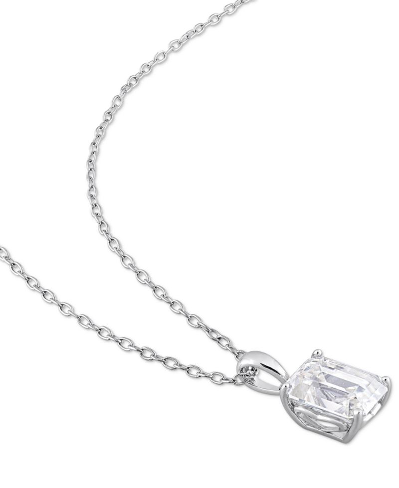 Moissanite Baguette Solitaire 18" Pendant Necklace (2-1/2 ct. t.w.) in Sterling Silver