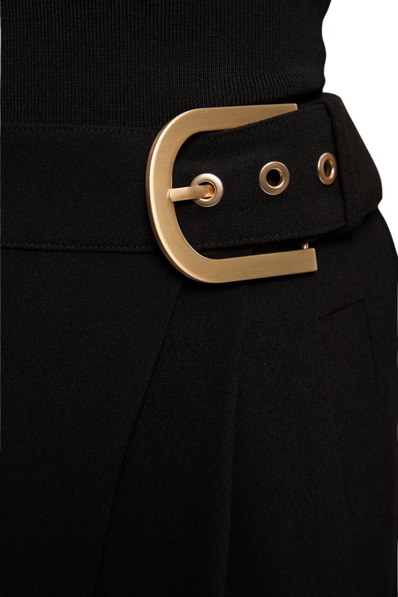 Women's Tailored Crepe Buckle Trousers