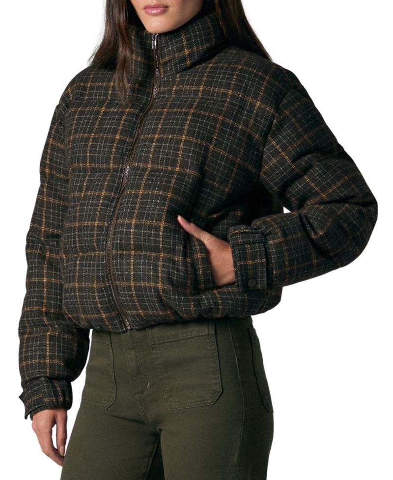 Women's Bruna Short Plaid Puffer Coat