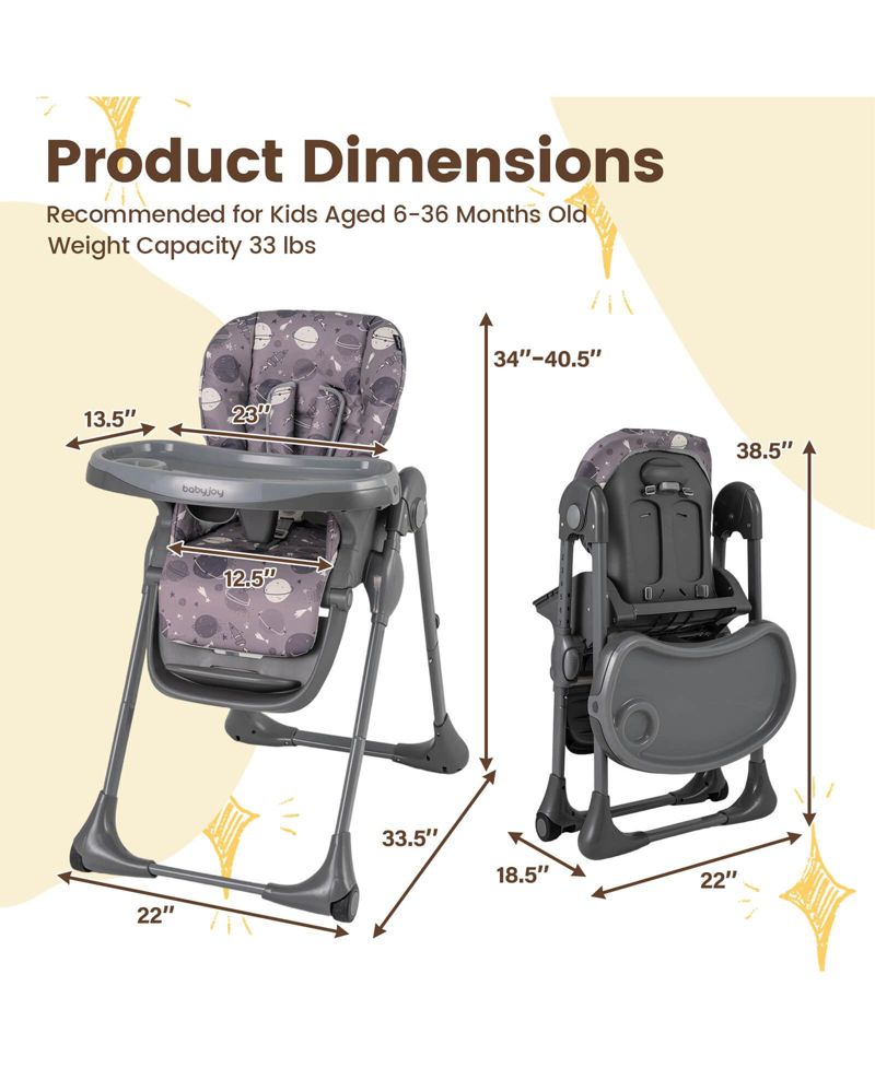 16-in-1 Baby High Chair with Activity Center Booster Seat