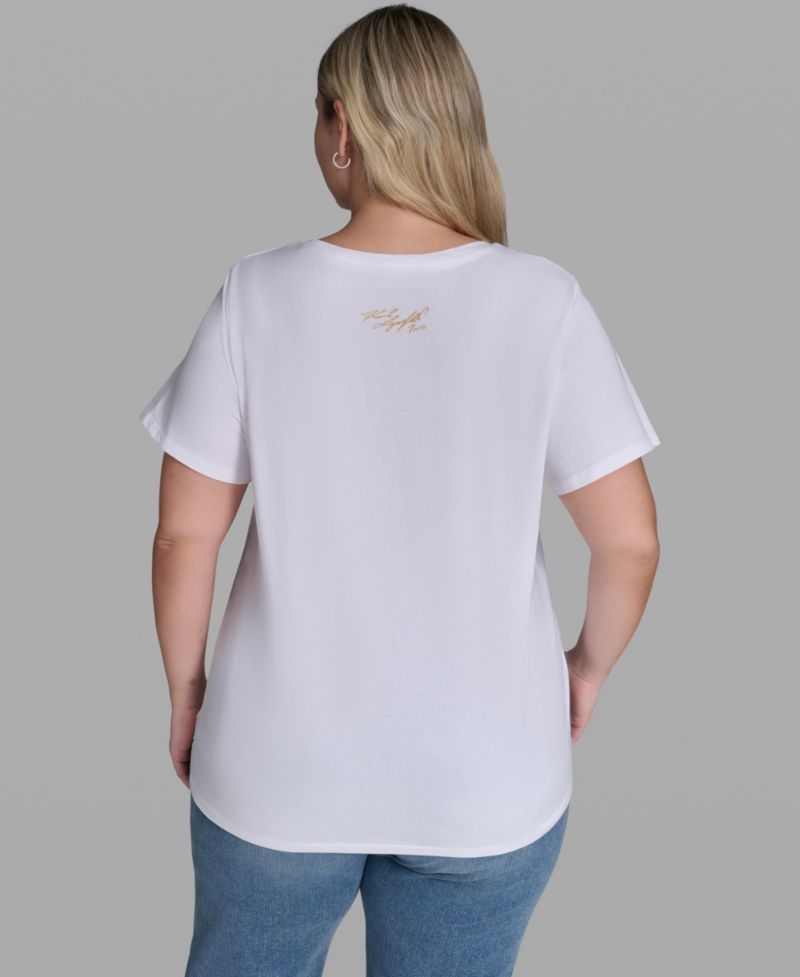 Plus Size Script Bonjour T-Shirt