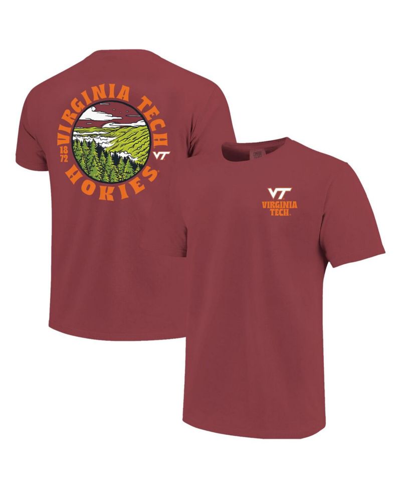 Men's Maroon Virginia Tech Hokies Comfort Colors Thick Lined Landscape T-Shirt