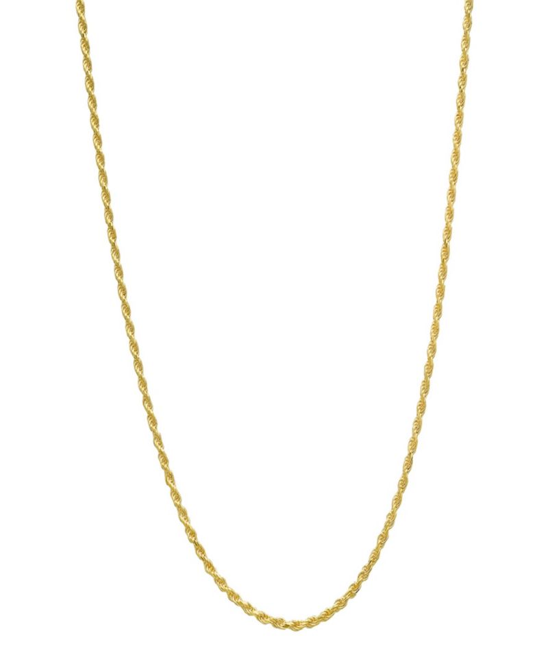 Unisex 14K Gold Plated Rope Chain Necklace
