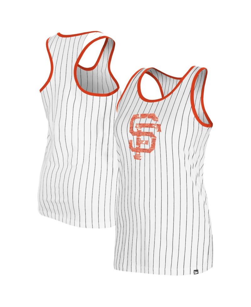 Women's White San Francisco Giants Gameday Pinstripe Tank Top