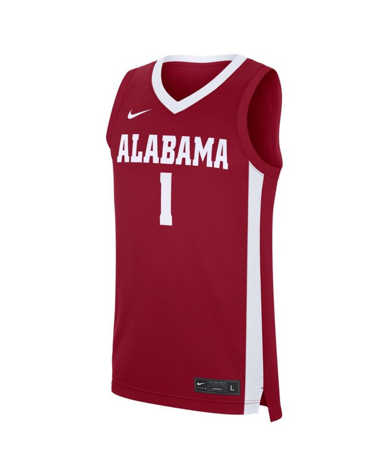 Men's 1 Crimson Alabama Crimson Tide Road Replica Jersey