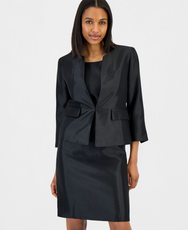 Women's Open-Front Jacket & Sleeveless Sheath Dress