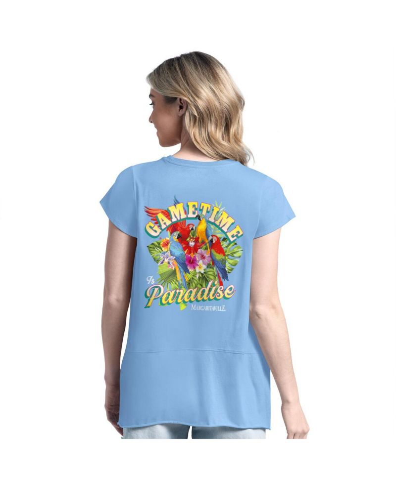 Women's Light Blue Detroit Lions Gametime Is Paradise T-Shirt