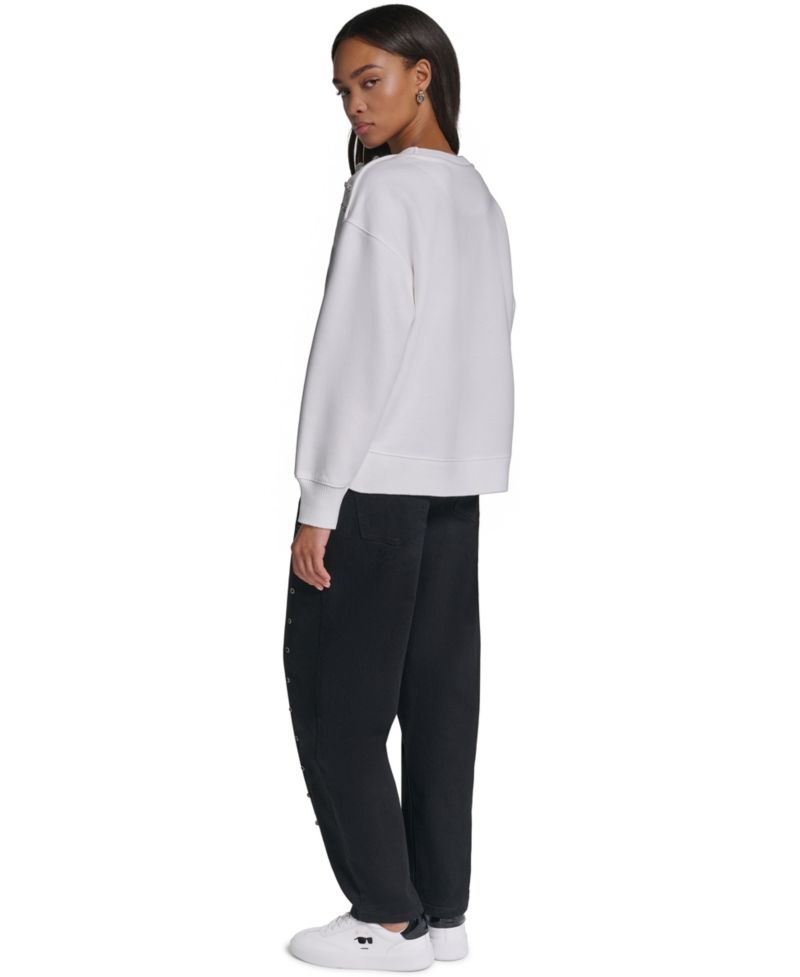Women's Paris Scene Graphic Crewneck Long-Sleeve Sweatshirt